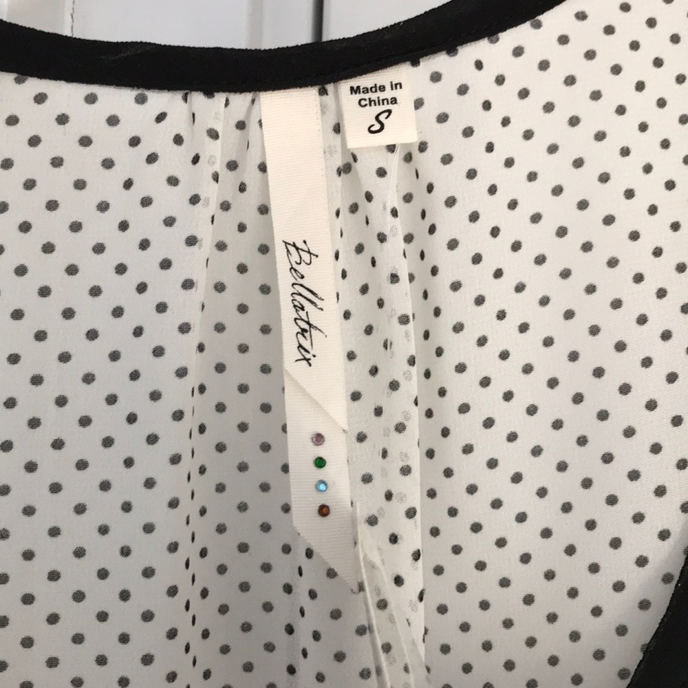 NWT - Bellatrix Polka Dot Peplum Blouse - size S - Picture 2 of 3